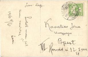 1916 Keszthely, Balatoni hullámok törése a parton. photo (EK)