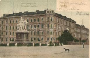 Pozsony, Pressburg, Bratislava; Koronázási dombtér, Mária Terézia szobor / square, monument / Krönungshügelplatz