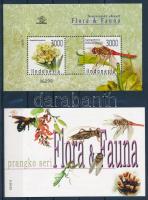 Flora + fauna stamp booklet + block, Virágok és rovarok bélyegfüzet  + blokk