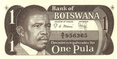 Botswana 1982-83. 1P, 2P, 5P, 10P, 20P teljes sor! Szign.4 az összes! (Krause) T:I