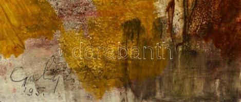 Gulyás Dénes (1927-2003): Karnevál. Akril, farost, jelzett, 60×60 cm