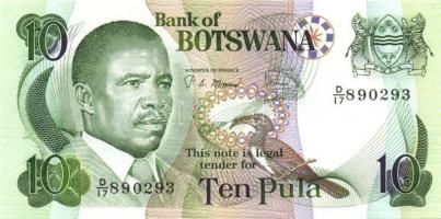 Botswana 1982-83. 1P, 2P, 5P, 10P, 20P teljes sor! Szign.4 az összes! (Krause) T:I