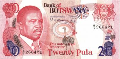 Botswana 1982-83. 1P, 2P, 5P, 10P, 20P teljes sor! Szign.4 az összes! (Krause) T:I