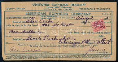 1915 American Express Co. nyugta okmánybélyeggel