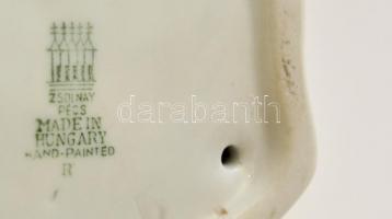 Zsolnay fakopáncs, kézzel festett, jelzett, hibátlan, m: 17,5 cm