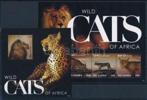 African wildcats minisheet + block, Afrikai vadmacskák kisív + blokk