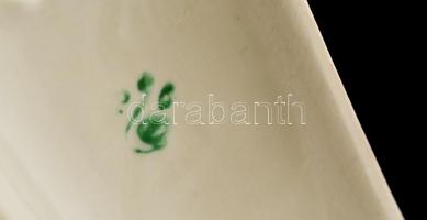 Porcelán jávorszarvas, kézzel festett, jelzett, apró kopásokkal, m: 15,5 cm