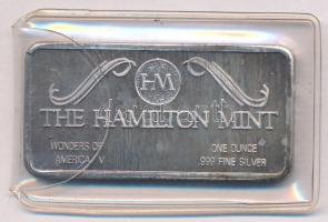 Amerikai Egyesült Államok DN The Hamilton Mint / Stone Mountain befektetési ezüsttömb (32g/0.999/51x25mm) T:1-,2(PP) patina USA ND. The Hamilton Mint / Stone Mountain silver bar (32g/0.999/51x25mm) C:AU,XF(PP) patina