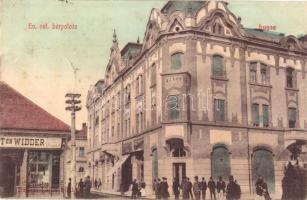 Lugos, Lugoj; Református bérpalota, Widder üzlete / tenement house, shops (EK)