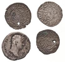 4db-os vegyes magyar és külföldi rossz tartású ezüstpénz tétel T:2-,3 ly.
4pcs of various silver co...