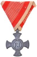 1916. Vas Érdemkereszt a Vitézségi Érem szalagján hadifém kitüntetés mellszalagon T:2  Hungary 1916. Iron Merit Cross on a war ribbon war metal decoration with ribbon C:XF NMK 229.