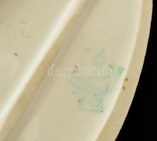 Hollóházi sétáló lány, kézzel festett, jelzett, kis kopásokkal, m: 24,5 cm