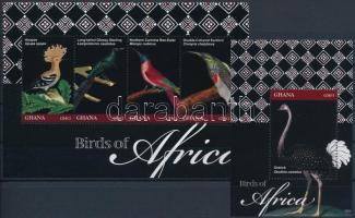 Birds of Africa minisheet + block, Afrikai madarak kisív   + blokk