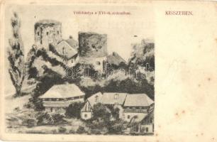 Kisszeben, Sabinov; Védőbástya XVI. században. Stehr Gusztáv kiadása / bastion tower in the 16th century, castle ruins (EK)