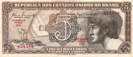 Brazília 1961-62. 5C (2x) klf aláírásokkal Szign.8,10 (Krause) T:I,I- + 1962. 20C Szign.11 (Kruse) T...