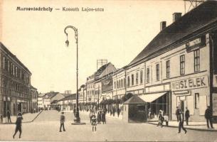 Marosvásárhely, Targu Mures; Kossuth Lajos utca, Weisz Elek üzlete / street view with shops