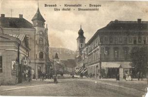 Brassó, Kronstadt, Brasov; utcakép, üzletek / street view, shops (EM)