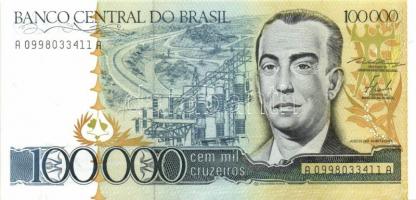 Brazília 1984-85. 100C, 200C, 500C, 1000C, 5000C, 10.000C, 50.000C, 100.000C teljes sor! T:I