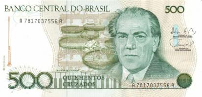 Brazília 1986. 10C, 50C, 100C, 500C teljes sor! + 1987-88. 1000C, 5000C  T:I