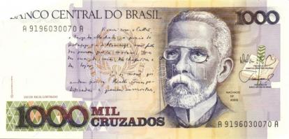 Brazília 1986. 10C, 50C, 100C, 500C teljes sor! + 1987-88. 1000C, 5000C  T:I
