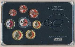 Málta 2008. 1c-2E (8xklf) dísztokban, multicolor hátlappal T:1 Malta 2008. 1 Cent - 2 Euro (8xdiff) in case with multicolor reverse C:UNC