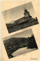 Kőrösmező, Jaszinya, Yasinia; fatemplom, Tiszahíd / wooden church, bridge