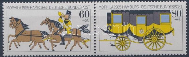 Stamp exhibition margin pair, MOPHILA '85 nemzetközi bélyegkiállítás ívszéli pár