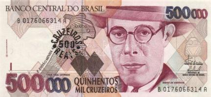 Brazília 1993. 50CR/50.000C, 100CR/100.000C, 500CR/500.000C teljes sor! T:I