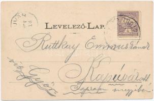 Tövis, Teius; vasútállomás felső része, gőzmozdony, vasutasok, vagonok. Szabolcs Endre kiadása / rai...