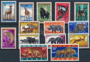 1959-1961 Állat motívum 26 db klf bélyeg, közte teljes sorok, 2 db stecklapon, 1959-1961 Animal motives 26 diff stamps, incl complete sets