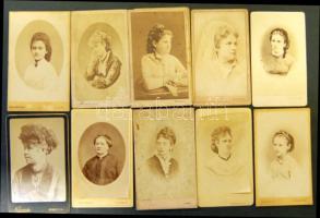 1860-1890 Régi fényképek: női arc- és mellképek 11db