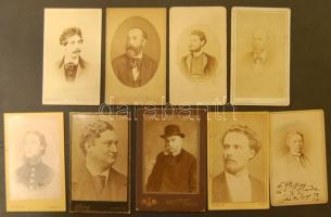 1860-1890 Régi fényképek: férfi arc- és mellképek 9db