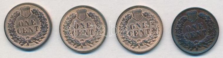 Amerikai Egyesült Államok 1896-1899. 1c Br "Indián" (4xklf) T:1-,2
USA 1896-1899. 1 Cent ...