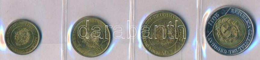 Uruguay 2011. 1P-10P (4xklf) érme szett T:1-
Uruguay 2011. 1 Peso - 10 Pesos (4xdiff) coin set C:AU