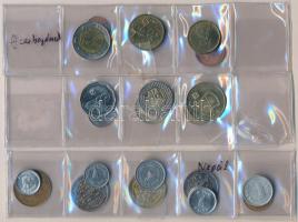 22db-os vegyes külföldi fémpénz tétel, benne három ország érméivel, Azerbajdzsán, Izrael, Nepál T:1- 22pcs of various coins from three countries, Azerbaijan, Israel, Nepal C:AU