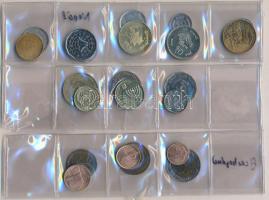 22db-os vegyes külföldi fémpénz tétel, benne három ország érméivel, Azerbajdzsán, Izrael, Nepál T:1-...