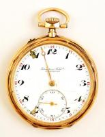 IWC Schaffhausen 14 K arany zsebóra sérült nem müködő hiányos állapotban / Vintage IWC Schaffhausen 14C gold pocket watch, not working, bad condition, gr: 66,9g d: 5 cm