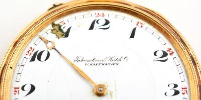 IWC Schaffhausen 14 K arany zsebóra sérült nem müködő hiányos állapotban / Vintage IWC Schaffhausen ...