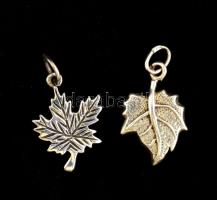 Ezüst(Ag) 2 db levél alakú függő, jelzett, 2,8x1,5 cm, nettó: 5 g