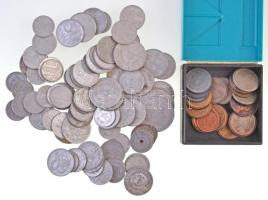 Vegyes:magyar és külföldi fémpénz és zseton tétel, nagyrészt Al érmék, kevés egyébbel, közte 1882KB 5/10kr Cu T:vegyes