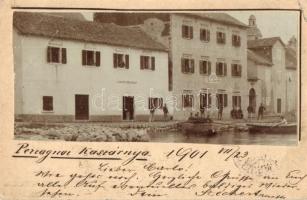 1901 Prcanj, Perzagno; K.u.K. Militär-Stations Commando, 9. Feld Compagnie / military barracks at the port. Original photo! (EB)