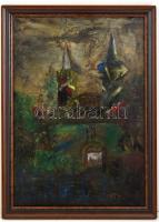 Tóth jelzéssel: Várkastély, olaj,vászon, fa keretben, 69×49,5 cm