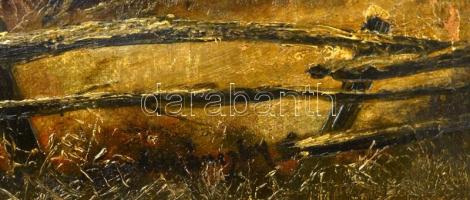 Mednyánszky jelzéssel: Este a mólónál, olaj, vászon, fa keretben, 52×79,5 cm