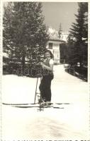 Tátra, Magas-Tátra; Síelők, Foto Sport / skiers - 2 db régi fotó képeslap / 2 pre-1945 photo postcards