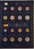 Euro érmék 12 országól "Leuchtturm" albumba rendezve, több sorból hiányzik 1-1 érme, illet...