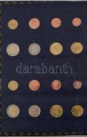 Euro érmék 12 országól "Leuchtturm" albumba rendezve, több sorból hiányzik 1-1 érme, illet...