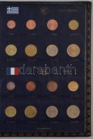 Euro érmék 12 országól "Leuchtturm" albumba rendezve, több sorból hiányzik 1-1 érme, illet...