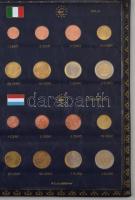 Euro érmék 12 országól "Leuchtturm" albumba rendezve, több sorból hiányzik 1-1 érme, illet...