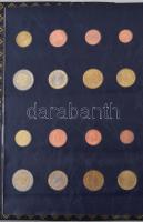 Euro érmék 12 országól "Leuchtturm" albumba rendezve, több sorból hiányzik 1-1 érme, illet...