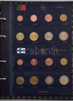 Euro érmék 12 országól "Leuchtturm" albumba rendezve, több sorból hiányzik 1-1 érme, illet...